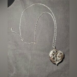 NWOT celestial chain necklace magnifying glass silver tone moon sun bohemian